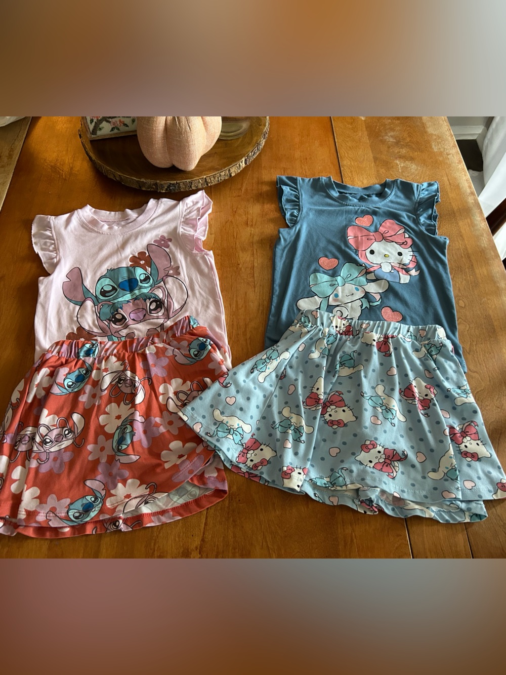 Disney Kids Graphic Flutter-Sleeve with Skort Sets